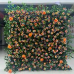 FW016 Colorful roses with leaves flower wall backdrop 8x8ft cloth fabric backup