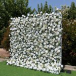 FW018 White roses with leaves flower wall backdrop 8x8ft cloth fabric backup - Image 4
