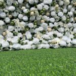 FW018 White roses with leaves flower wall backdrop 8x8ft cloth fabric backup - Image 6