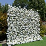 FW018 White roses with leaves flower wall backdrop 8x8ft cloth fabric backup - Image 5