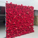 FW020 Red roses with gray leaves flower wall backdrop 8x8ft cloth fabric backup - Image 4