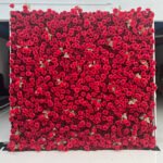 FW020 Red roses with gray leaves flower wall backdrop 8x8ft cloth fabric backup