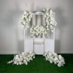 FB1032 White roses flower backdrops set for wedding decoration - Image 2