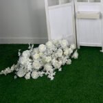 FB1032 White roses flower backdrops set for wedding decoration - Image 5