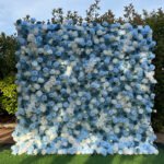 FW022 Blue and white roses flower wall backdrop 8x8ft cloth fabric backup