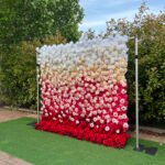 FW023 White and red roses ombre flower wall backdrop 8x8ft cloth fabric backup - Image 7