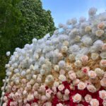 FW023 White and red roses ombre flower wall backdrop 8x8ft cloth fabric backup - Image 5