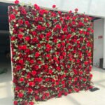FW025 Red roses with leaves flower wall backdrop 8x8ft cloth fabric backup - Image 5