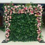 FW027 Grass wall with flowers flower wall backdrop 8x8ft cloth fabric backup