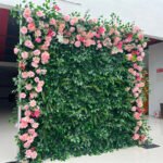 FW027 Grass wall with flowers flower wall backdrop 8x8ft cloth fabric backup - Image 5