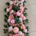 TR0001 rose with leaves table runner for wedding decoration - Image 2