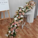 TR0002 Roses peonies table runner for wedding decoration - Image 11