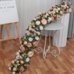 TR0002 Roses peonies table runner for wedding decoration - Image 14