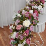 TR0002 Roses peonies table runner for wedding decoration - Image 5