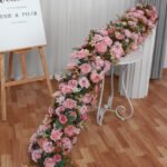 TR0002 Roses peonies table runner for wedding decoration - Image 7