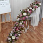 TR0002 Roses peonies table runner for wedding decoration - Image 8