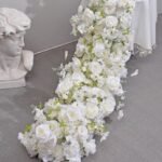 TR0003 Rose delphinium table runner for wedding decoration - Image 3
