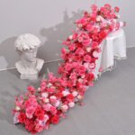 TR0003 Rose delphinium table runner for wedding decoration - Image 6