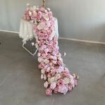 TR0004 Pink roses table runner for wedding decoration - Image 3