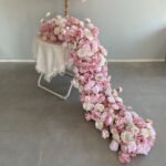 TR0004 Pink roses table runner for wedding decoration - Image 4