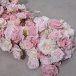 TR0004 Pink roses table runner for wedding decoration - Image 5