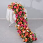 TR0006 Hot pink rose table runner for wedding decoration - Image 2