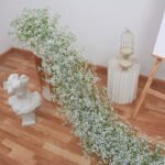 TR0007 White roses gyp table runner for wedding decoration - Image 4