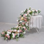 TR0010 Rose with leaves table runner for wedding decoration - Image 5