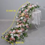 TR0010 Rose with leaves table runner for wedding decoration - Image 7