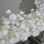 TR0011 White rose gyp table runner for wedding decoration - Image 3