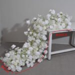 TR0011 White rose gyp table runner for wedding decoration - Image 2