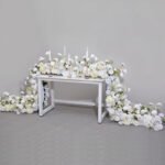 TR0012 White roses table runner for wedding decoration - Image 3