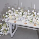 TR0012 White roses table runner for wedding decoration - Image 5