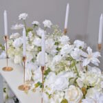 TR0012 White roses table runner for wedding decoration - Image 6