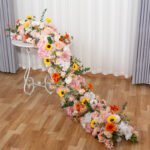TR0013 Roses hydrangea table runner for wedding decoration - Image 4