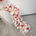 TR0014 Pink roses table runner for wedding decoration - Image 3