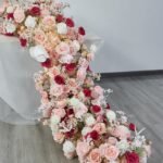 TR0014 Pink roses table runner for wedding decoration - Image 2