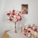 TR0014 Pink roses table runner for wedding decoration - Image 6
