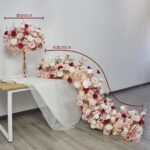 TR0014 Pink roses table runner for wedding decoration - Image 7