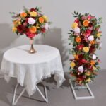 TR0021 Colorful roses with leaves table runner for wedding decoration - Image 4
