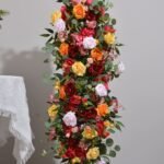 TR0021 Colorful roses with leaves table runner for wedding decoration - Image 2