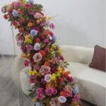 TR0032 Hot pink roses table runner for wedding decoration - Image 3