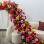 TR0032 Hot pink roses table runner for wedding decoration - Image 4