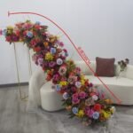 TR0032 Hot pink roses table runner for wedding decoration - Image 5