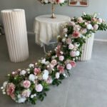 TR0033 Soft colors roses table runner for wedding decoration - Image 3