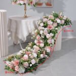 TR0033 Soft colors roses table runner for wedding decoration - Image 7