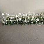 TR0035 White roses with leaves table runner for wedding decoration - Image 5