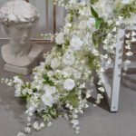 TR0036 White roses wisteria table runner for wedding decoration - Image 4