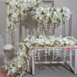 TR0036 White roses wisteria table runner for wedding decoration - Image 6
