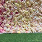 FW031 Ombre pink roses flower wall backdrop 8x10ft cloth fabric backup - Image 3